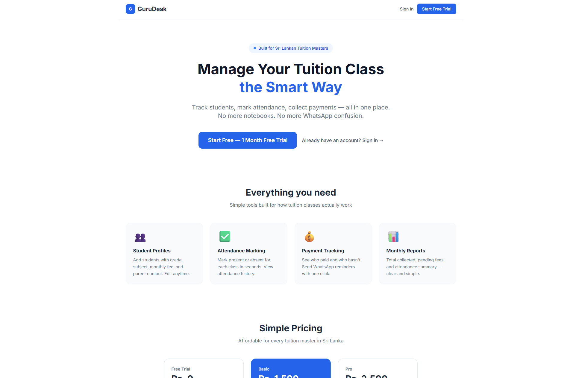 GuruDesk.lk project preview